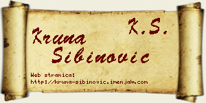 Kruna Sibinović vizit kartica